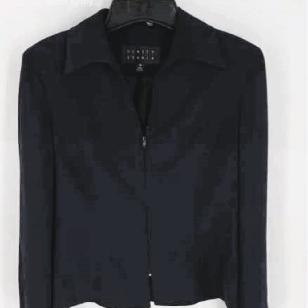 NWT FInity Studio Zip Up Jacket Black Size 8 MSRP $188